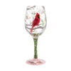 Enesco Lolita Cardinal Beauty Handpainted Wine Glass, 15 Oz. 1 Enesco Lolita Cardinal Beauty Handpainted Wine Glass, 15 Oz. -Enesco Store Cardinal and Cherry Blossoms Handpainted Wine Glass 6009225 01