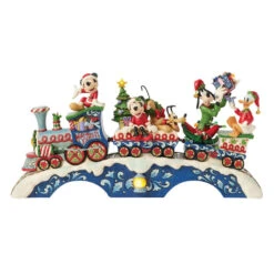 Enesco Jim Shore Mickey Mouse And Friends Light-Up Musical Train Figurine, 8.64"