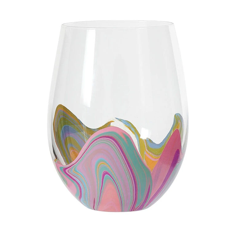 Enesco EttaVee In The Groove Stemless Wine Glass, 18 Oz. 3 Enesco EttaVee In The Groove Stemless Wine Glass, 18 Oz.