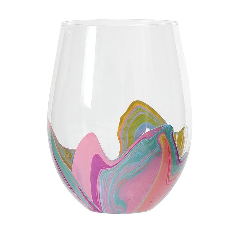 Enesco EttaVee In The Groove Stemless Wine Glass, 18 Oz. 4 Enesco EttaVee In The Groove Stemless Wine Glass, 18 Oz. - Image 2