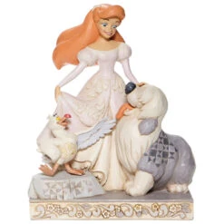 Enesco Jim Shore Disney Ariel, Scuttle And Max White Woodland Figurine, 7.75"