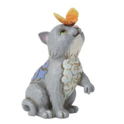 Enesco Jim Shore Cat And Butterfly Mini Figurine, 3.2"