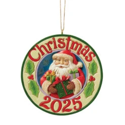 Enesco Jim Shore Heartwood Creek Annual 2025 Dated Santa Gifts Ornament, 3"