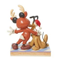 Enesco Jim Shore Disney Mickey Mouse Reindeer With Santa Pluto Figurine, 6.25" -Enesco Store Jim Shore Disney Mickey Mouse Reindeer With Pluto 6013059 02