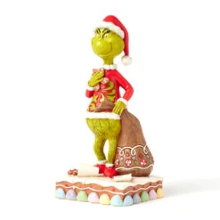 Enesco Jim Shore Grinch With Presents Eating Gingerbread Figurine, 8" -Enesco Store Jim Shore Grinch With Gifts and Gingerbread Figurine 6017058 04