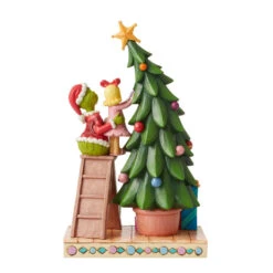Enesco Jim Shore Dr. Seuss Grinch And Cindy Lou Who Decorating Tree Figurine, 10.4" -Enesco Store Jim Shore Grinch and Cindy Lou Who Decorate Tree Figurine 6012694 02
