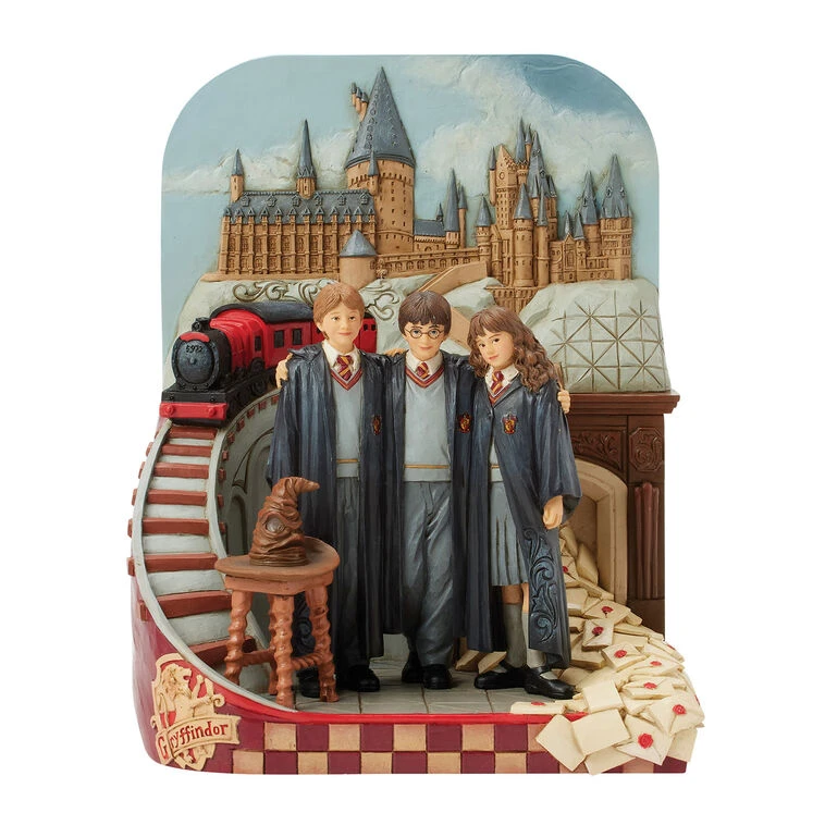 Enesco Jim Shore Harry Potter, Ron And Hermione With Train Figurine, 9" 3 Enesco Jim Shore Harry Potter, Ron And Hermione With Train Figurine, 9"