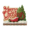 Enesco Jim Shore Heartwood Creek Merry Christmas Lodge Sign Figurine, 5.63" 2 Enesco Jim Shore Heartwood Creek Merry Christmas Lodge Sign Figurine, 5.63" -Enesco Store Jim Shore Merry Christmas Sign With Sleigh Figurine 6017033 01
