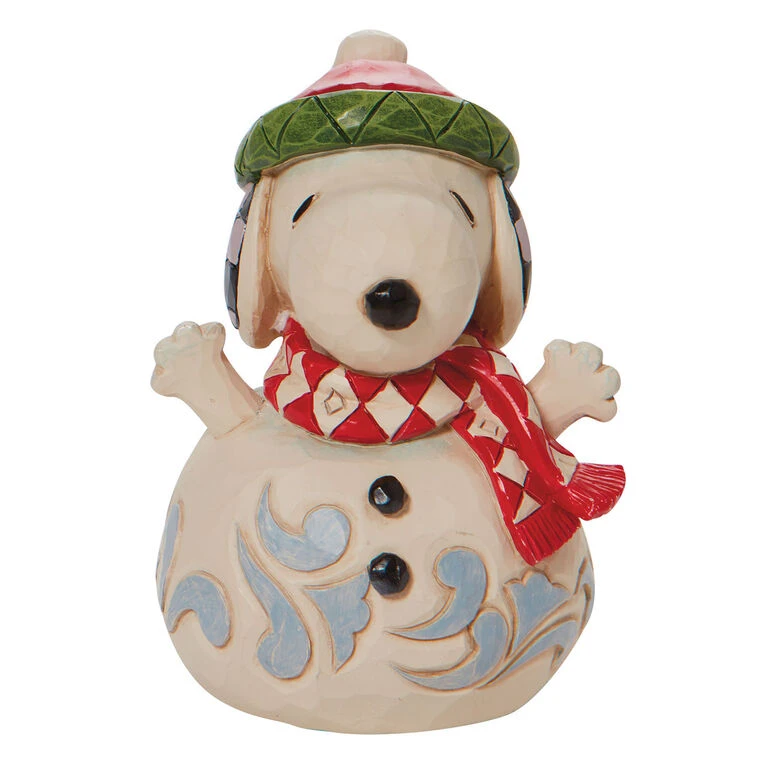 Enesco Jim Shore Peanuts Mini Snoopy Snowman Figurine, 3.5" 3 Enesco Jim Shore Peanuts Mini Snoopy Snowman Figurine, 3.5"