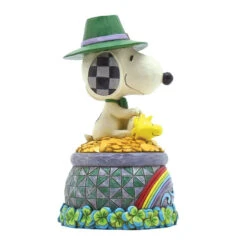 Enesco Jim Shore Peanuts Snoopy And Woodstock Pot Of Gold Figurine, 5.9"
