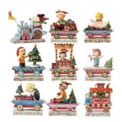 Enesco Jim Shore Peanuts Holiday Train Figurines, Set Of 9