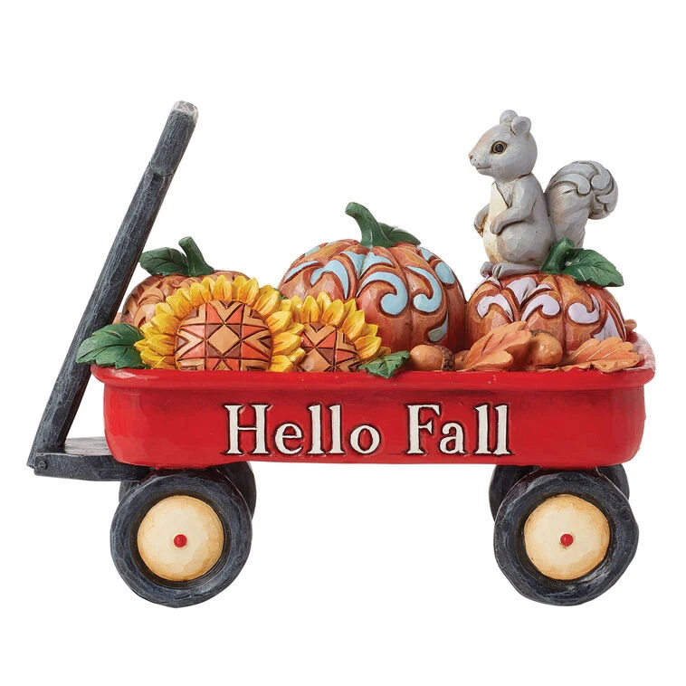 Enesco Jim Shore Red Harvest Wagon With Pumpkins Figurine, 4.33" H 3 Enesco Jim Shore Red Harvest Wagon With Pumpkins Figurine, 4.33" H