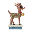 Enesco Jim Shore Rudolph With Jingle Bell Figurine, 7.28" -Enesco Store Jim Shore Rudolph Reindeer Jingle Bell Figurine 6012716 01
