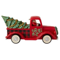 Enesco Jim Shore Highland Glen Santa Driving Red Truck Figurine, 5.71" H -Enesco Store Jim Shore Santa Driving Red Truck Figurine 6012862 02