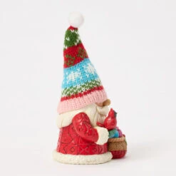 Enesco Jim Shore Heartwood Creek Holiday Gnome In Knit Hat Figurine, 5.71" -Enesco Store Jim Shore Santa Gnome With Colorful Knit Hat Figurine 6017285 04