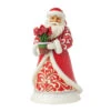 Enesco Jim Shore Heartwood Creek Santa With Blooming Amaryllis Figurine, 8.35"