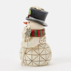 Enesco Jim Shore Heartwood Creek Snowman With Snowflake Cane Mini Figurine, 3.82" -Enesco Store Jim Shore Snowman With Snowflake Cane Mini Figurine 6017277 03