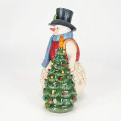 Enesco Jim Shore Heartwood Creek Snowman With Vintage Light-Up Tree Figurine, 8.5" -Enesco Store Jim Shore Snowman and Vintage Tree With Light Figurine 6017016 03