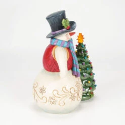 Enesco Jim Shore Heartwood Creek Snowman With Vintage Light-Up Tree Figurine, 8.5" -Enesco Store Jim Shore Snowman and Vintage Tree With Light Figurine 6017016 04