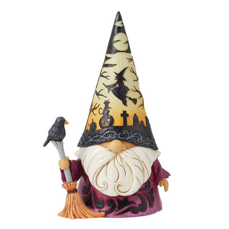 Enesco Jim Shore Wizard Gnome Halloween Light-Up Figurine, 7.87" H 3 Enesco Jim Shore Wizard Gnome Halloween Light-Up Figurine, 7.87" H