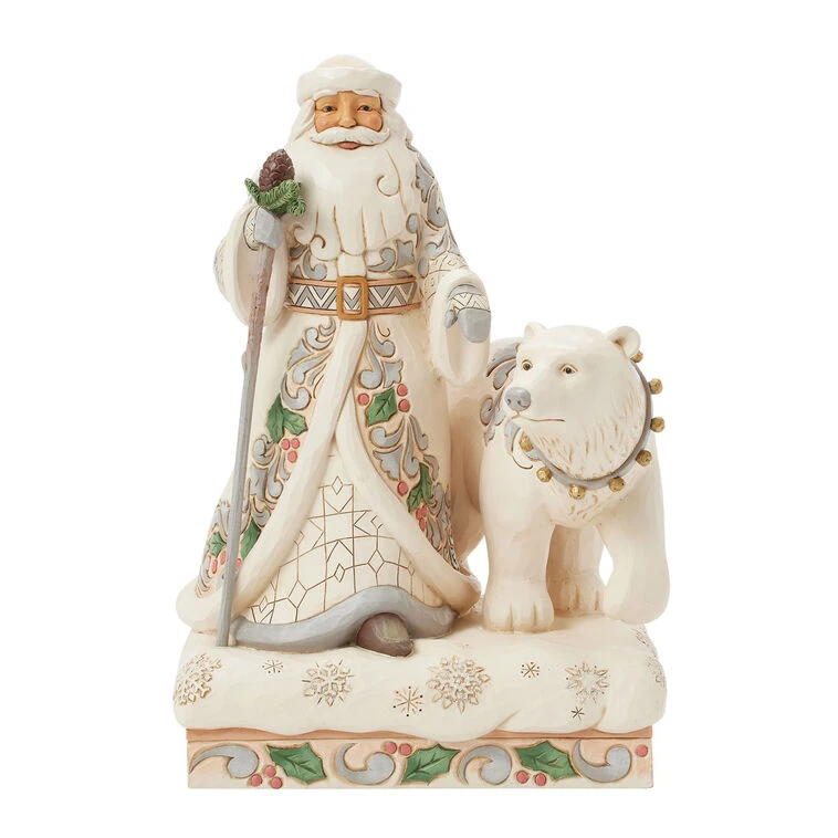Enesco Jim Shore Woodland Santa With Polar Bear Figurine, 10.24" 3 Enesco Jim Shore Woodland Santa With Polar Bear Figurine, 10.24"