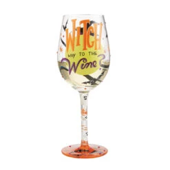 Enesco Lolita Witch Way To The Wine Glass, 15 Oz. -Enesco Store Lolita Witch Way to the Wine Halloween Wine Glass 6012494 03