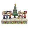 Enesco Jim Shore Peanuts Gang With Light-Up Musical Christmas Tree Figurine, 8"
