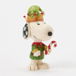 Enesco Jim Shore Peanuts Snoopy Christmas Elf Mini Figurine, 3.75" -Enesco Store Peanuts Snoopy Christmas Elf Figurine 6017239 03
