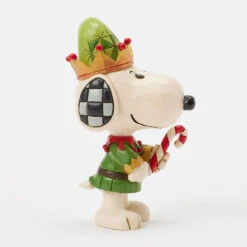 Enesco Jim Shore Peanuts Snoopy Christmas Elf Mini Figurine, 3.75" -Enesco Store Peanuts Snoopy Christmas Elf Figurine 6017239 06