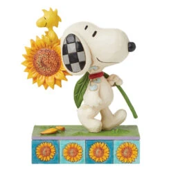 Enesco Jim Shore Peanuts Snoopy With Sunflower Figurine, 5.7"