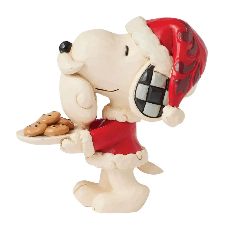 Enesco Jim Shore Peanuts Snoopy Santa With Cookie Plate Mini Figurine, 3.3" 3 Enesco Jim Shore Peanuts Snoopy Santa With Cookie Plate Mini Figurine, 3.3"