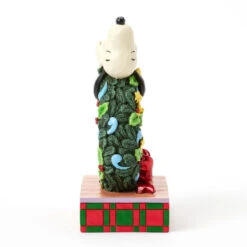 Enesco Jim Shore Peanuts Snoopy Sleeping On Light-Up Wreath Figurine, 7.13" -Enesco Store Snoopy Atop LightUp Wreath Figurine 6017242 07