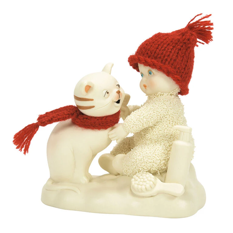 Enesco Snowbabies Groom And Go Cat Figurine, 3.74" 3 Enesco Snowbabies Groom And Go Cat Figurine, 3.74"
