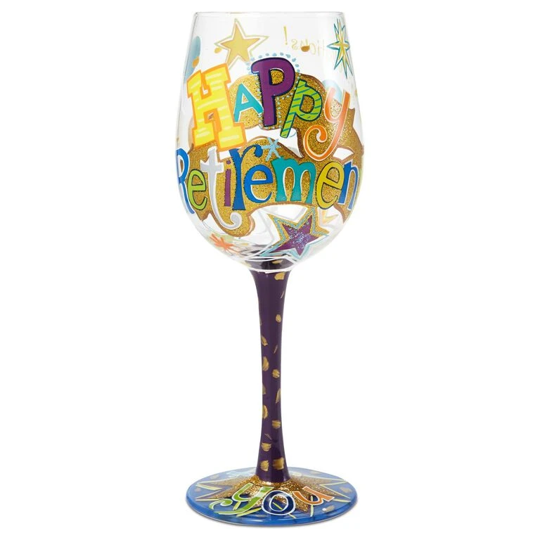 Enesco Lolita® Happy Retirement Handpainted Wine Glass, 15 Oz.